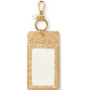 NWT Kate Spade glittery gold ID holder